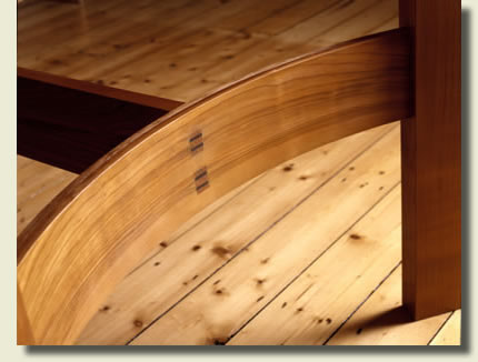 Cherry dining table - stretcher detail